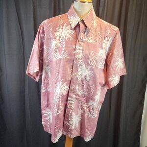 Kalaheo Mens Short Sleeve Hawaiian Shirt Large Cotton Trees